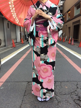 「和傘」｜夢錦京都本店さん（レディース・166cm）の冬コーディネート