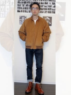 「トリッカーズ」｜「アイテム（その他アウター）」を使った、kmさん（メンズ・174cm）の秋コーディネート