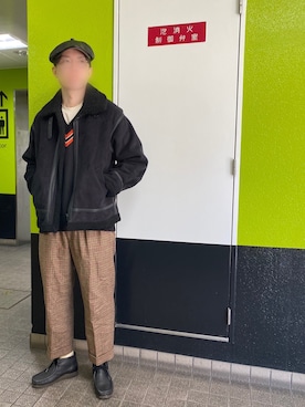 「BEAUTY&YOUTH UNITED ARROWS（ビューティーアンドユースユナイテッドアローズ）のアイテム（ムートンコート）」を使った、Seppさん（メンズ・173cm）の冬コーディネート