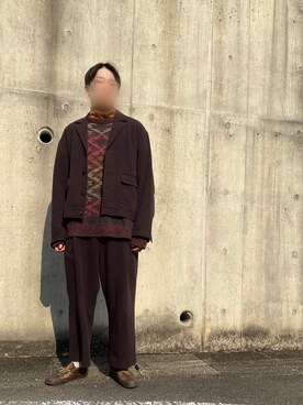 「URU（ウル）のアイテム（テーラードジャケット）」を使った、Seppさん（メンズ・173cm）の冬コーディネート