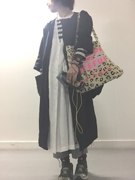 「無印良品（ムジルシリョウヒン）のアイテム（その他アウター）」を使った、naocoさん（レディース・155cm）の春コーディネート