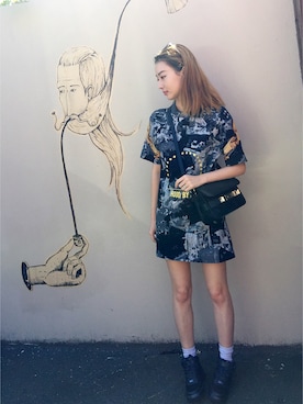 「NIKE Air Flightのアイテム（スニーカー）」を使った、Lubotingさん（レディース・168cm）の春コーディネート
