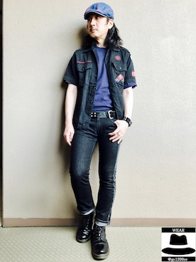 「666（シックスシックスシックス）のアイテム（アクセサリー）」を使った、Yasunishi69さん（メンズ・168cm）の夏コーディネート