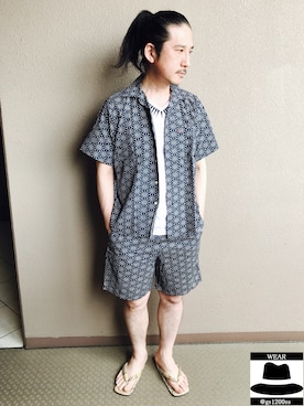 「EVISU（エヴィス）のアイテム（その他パンツ）」を使った、Yasunishi69さん（メンズ・168cm）の夏コーディネート