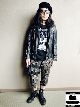 「666（シックスシックスシックス）のアイテム（帽子）」を使った、Yasunishi69さん（メンズ・168cm）の秋コーディネート