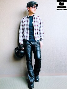 EVISUのライダースジャケットを使った人気ファッションコーディネート