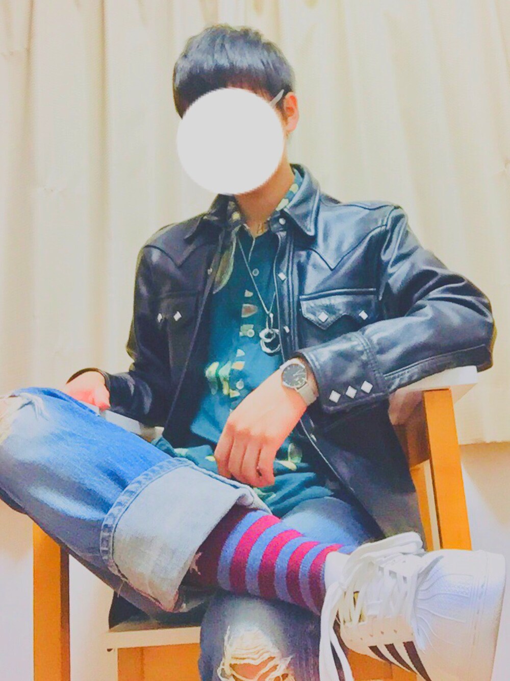 「高校生、ライダース、Paul Smith、お洒落さんとつながりたい、大人カジュアル、フォロバ100％、フォロバ、古着MIX」｜「POLICEのアイテム（メガネ、ブラック系）」を使った、ありんこさん（メンズ・170cm）の冬コーディネートの1枚目の写真