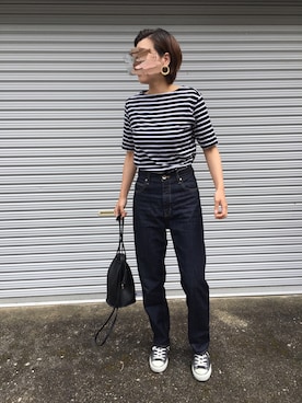「CONVERSE（コンバース）のconverse（コンバース） ALL STAR OX（オールスターOX）（スニーカー）」を使った、アーミンさん（レディース・167cm）の夏コーディネート