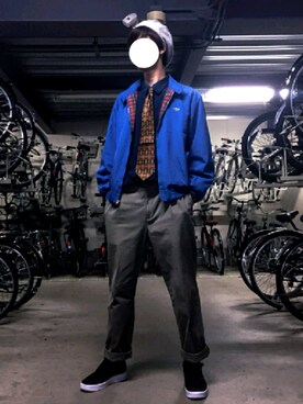 「LACOSTE」｜「アイテム（ハンチング/ベレー帽）」を使った、taiki さん（メンズ・182cm）の冬コーディネート