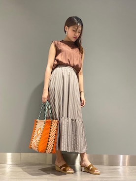 ルクールブラン錦糸町テルミナ店スタッフさん(レディース・166cm)の夏コーディネート