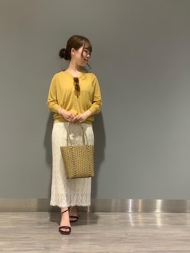 「お呼ばれ」｜「アイテム（スカート）」を使った、ルクールブラン錦糸町テルミナ店スタッフさん（レディース・152cm）の夏コーディネート