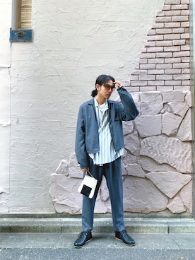 「SUNSEA（サンシー）のアイテム（ジャケット/アウター）」を使った、Kento Atsushiさん（メンズ・180cm）の冬コーディネート