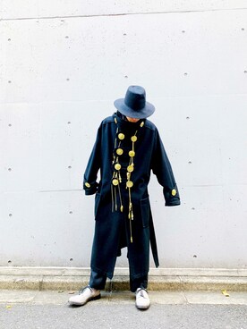 「Yohji Yamamoto（ヨウジヤマモト）のアイテム（ジャケット/アウター）」を使った、Kento Atsushiさん（メンズ・180cm）の冬コーディネート