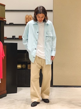 「SHINYAKOZUKA（シンヤコヅカ）のアイテム（トップス）」を使った、Kento Atsushiさん（メンズ・180cm）の夏コーディネート