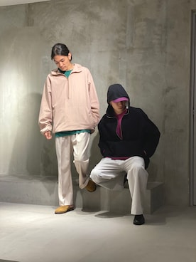 「MAN-TLE（マントル）のアイテム」を使った、Kento Atsushiさん（メンズ・180cm）の秋コーディネート