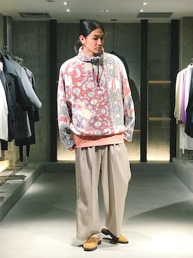 「MARTINE ROSE（マーティンローズ）のアイテム」を使った、Kento Atsushiさん（メンズ・180cm）の秋コーディネート