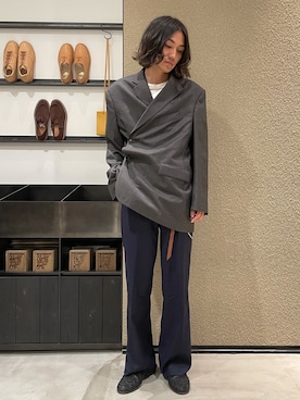「MARTINE ROSE（マーティンローズ）のアイテム（ジャケット/アウター）」を使った、Kento Atsushiさん（メンズ・180cm）の秋コーディネート