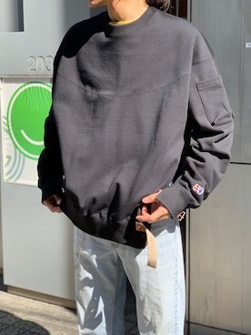 「SUNSEA（サンシー）のアイテム（トップス）」を使った、Kento Atsushiさん（メンズ・180cm）の春コーディネート