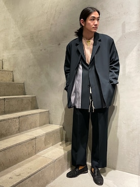 「SEEALL（シーオール）のアイテム（シャツ/ブラウス）」を使った、Kento Atsushiさん（メンズ・180cm）の春コーディネート