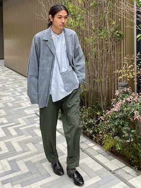 「CLAMP（クランプ）のアイテム」を使った、Kento Atsushiさん（メンズ・180cm）の春コーディネート