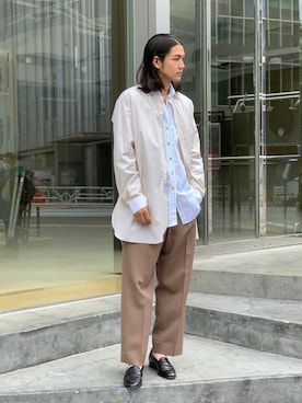 「WALES BONNER（ウェールズ ボナー）のアイテム」を使った、Kento Atsushiさん（メンズ・180cm）の春コーディネート