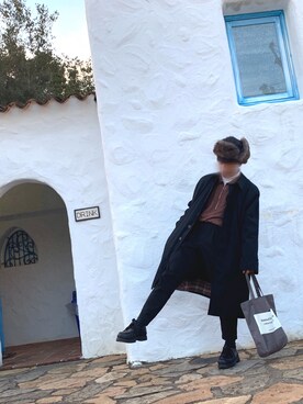 「beautiful people」｜「アイテム（ステンカラーコート）」を使った、taTsuyaさん（メンズ・170cm）の冬コーディネート