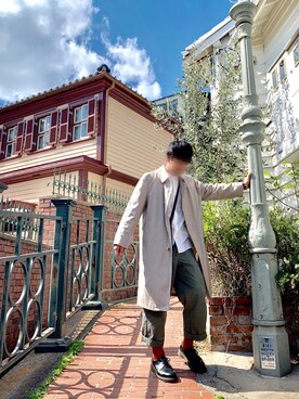 「平成最後のWEARISTAセンバツ」｜「アイテム（ステンカラーコート）」を使った、taTsuyaさん（メンズ・170cm）の春コーディネート