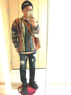 「SEVENDAYS=SUNDAY（セブンデイズサンデイ）のアイテム（ニットキャップ/ビーニー）」を使った、Coffyさん（メンズ・170cm）の秋コーディネート