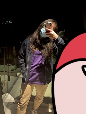 「Champion（チャンピオン）のアイテム（その他アウター）」を使った、shoimさん（レディース・155cm）の冬コーディネート