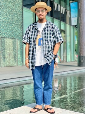 「Cloveru（クローバル）のアイテム」を使った、Bamba Paripariさん（メンズ・168cm）の春コーディネート