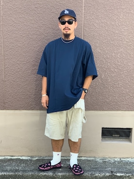 「L.H.P（エルエイチピー）のアイテム（シューズ）」を使った、Bamba Paripariさん（メンズ・168cm）の夏コーディネート
