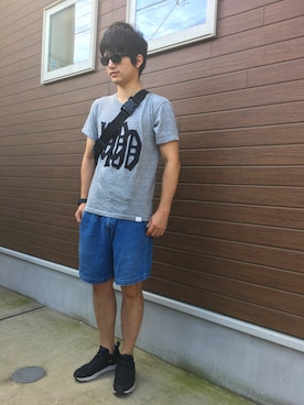 「Reebok（リーボック）のメンズ リーボック クラシック フューリーライト Reebok CLASSIC FURYLITE AOM BS6062（スニーカー）」を使った、±30分さん（メンズ・171cm）の夏コーディネート