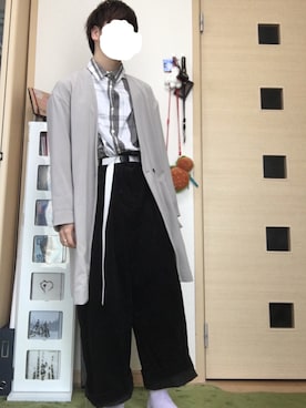 「シャツイン」｜「アイテム（ノーカラージャケット）」を使った、ましろさん（メンズ・165cm）の春コーディネート