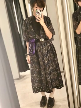 「柄×柄」｜「アイテム（その他シューズ）」を使った、＊ さきっちょ ＊さん（レディース・159cm）の夏コーディネート