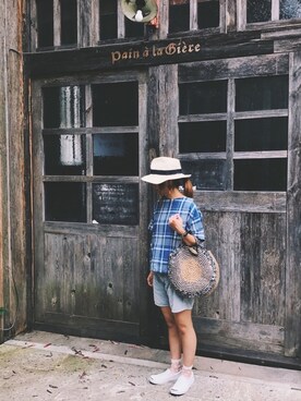 「FORK&SPOON（フォークアンドスプーン）のFORK＆SPOON Voile Short-sleeve Top（シャツ/ブラウス、その他）」を使った、KAMAさん（レディース・150cm）の夏コーディネート