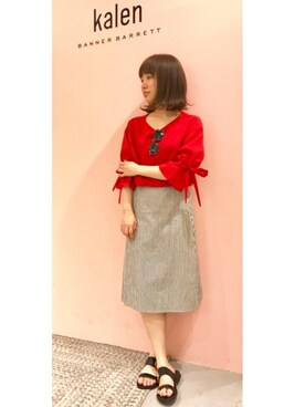 「ラップスカート」｜mioさん（レディース・153cm）の夏コーディネート