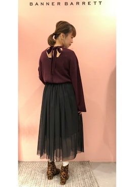 「Banner Barrett（バナーバレット）のアイテム（ブーツ）」を使った、mioさん（レディース・153cm）の秋コーディネート