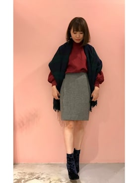 「Banner Barrett（バナーバレット）のアイテム（スウェット）」を使った、mioさん（レディース・153cm）の秋コーディネート