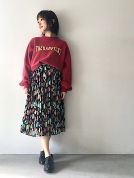 「Banner Barrett（バナーバレット）のアイテム（スウェット）」を使った、mioさん（レディース・153cm）の冬コーディネート