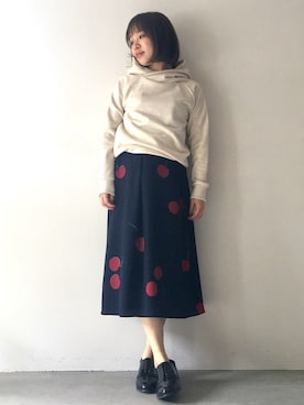 「Banner Barrett（バナーバレット）のアイテム（スウェット）」を使った、mioさん（レディース・153cm）の冬コーディネート