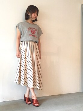 「Banner Barrett（バナーバレット）のアイテム（スウェット）」を使った、mioさん（レディース・153cm）の春コーディネート