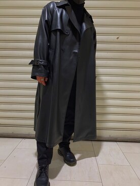 「tk.TAKEO KIKUCHI（ティーケータケオキクチ）のアイテム（トレンチコート）」を使った、こうさん（メンズ・167cm）の冬コーディネート