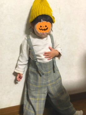 「wearhalloween2017」｜「アイテム（サロペット/オーバーオール）」を使った、Hisakiさん（キッズ・80cm）の秋コーディネート