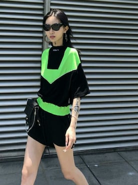 「ハイネックトップス」｜fashionbomyさん（レディース・163cm）の夏コーディネート
