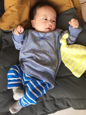 「babygap」｜「アイテム（スウェット）」を使った、kokageさん（キッズ・60cm）の夏コーディネート