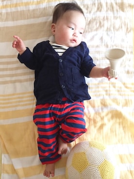 「babygap」｜「アイテム（スウェット）」を使った、kokageさん（キッズ・60cm）の夏コーディネート