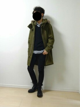 「JOURNAL STANDARD（ジャーナルスタンダード）のアイテム（モッズコート）」を使った、NOZEさん（メンズ・164cm）の冬コーディネート
