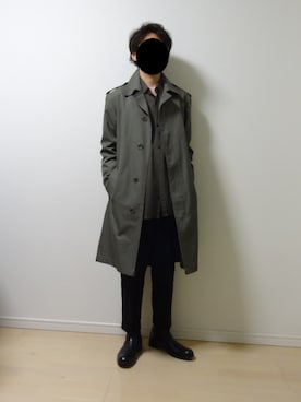 「no brand（ノーブランド）のアイテム（ステンカラーコート）」を使った、NOZEさん（メンズ・164cm）の冬コーディネート