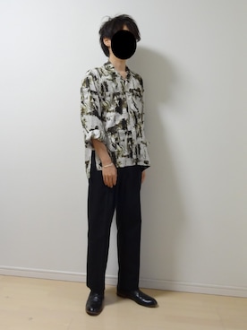 「ストレートパンツ」｜「アイテム（スリッポン）」を使った、NOZEさん（メンズ・164cm）の春コーディネート