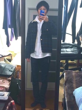 「Lee（リー）のアイテム（その他アウター）」を使った、りょうさん（メンズ・178cm）の冬コーディネート